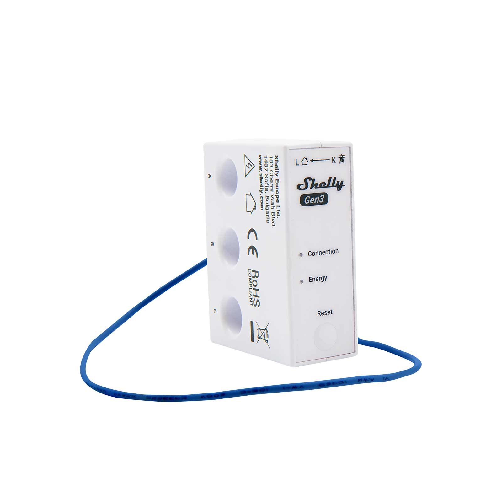 Shelly 3EM-63T Gen3 - Intelligentes 3-Phasen-Energiemessgerät mit flachen Anschlussklemmen