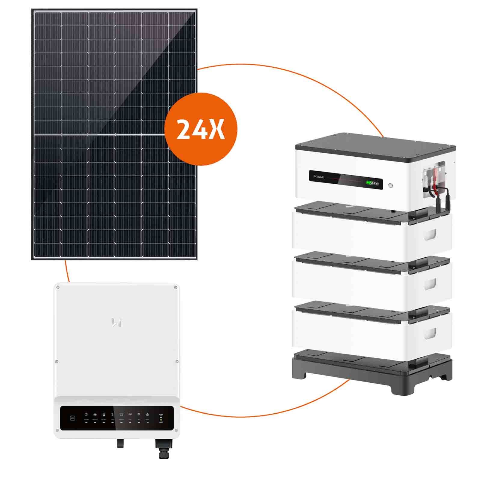 PV Paket 10,56kWp - 24x Astronergy CHSM54N-HC BF 440Wp + GoodWe GW8KN-ET + GoodWe Lynx Home 9,8 kW Stromspeicher