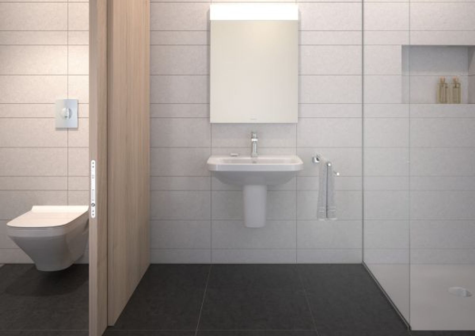 Waschtisch DuraStyle 600 mm mit ÜL, mit HLB, 1 HL, weiß