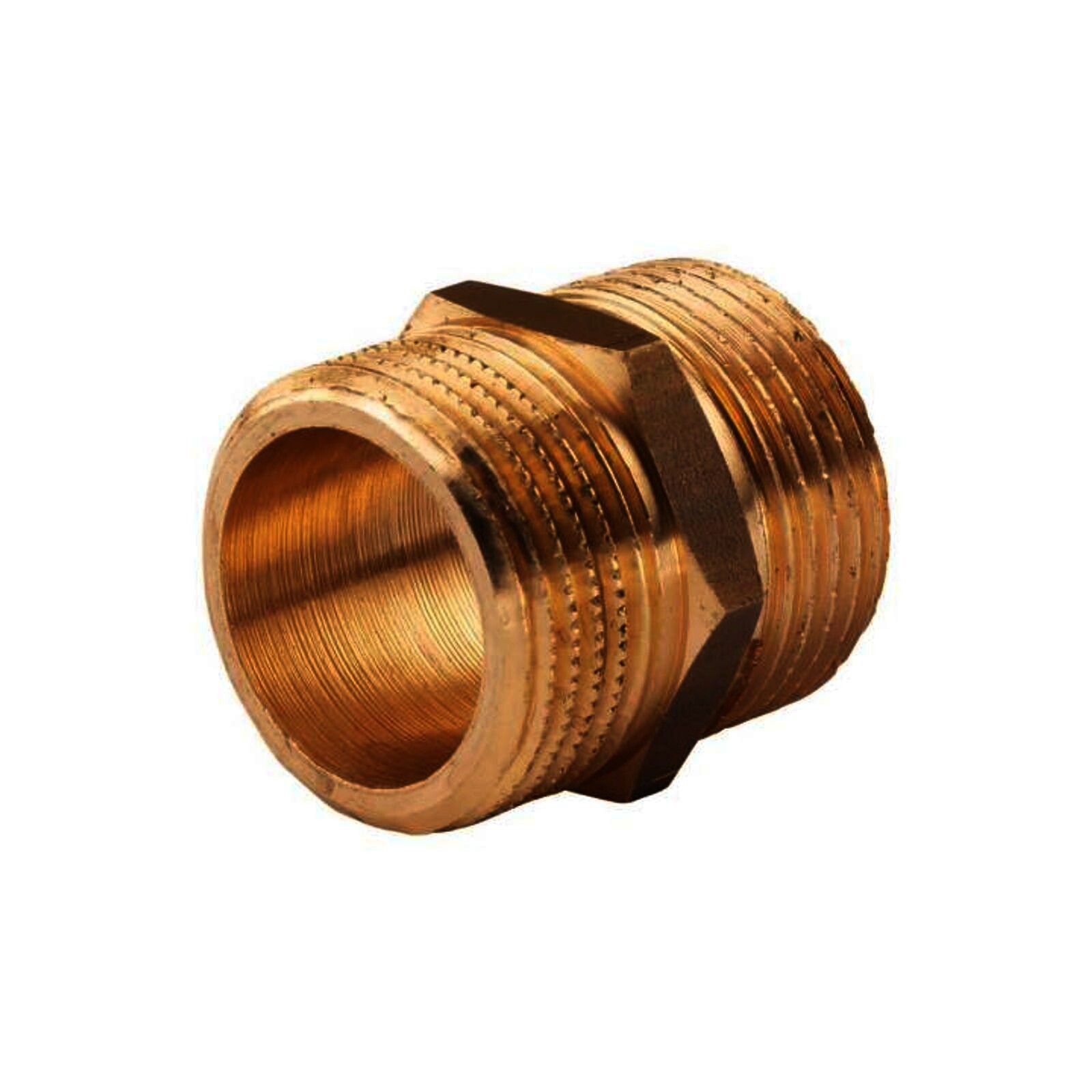 Messing Gewinde-Fitting Doppelnippel 3/4"AG - 3/4"AG (DN 20) - schwere Ausführung