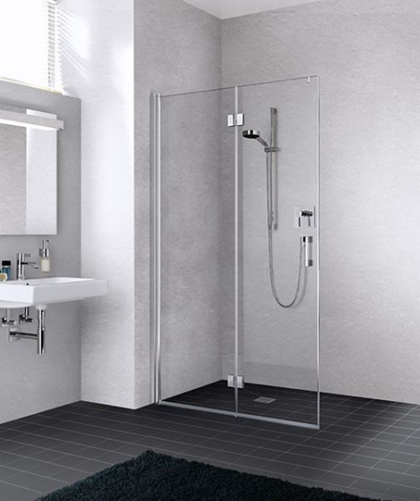 Kermi WALK-IN Pendel-Falttür LIGA 2YL 900x2000mm BV:875-900 SIMG ESG klar