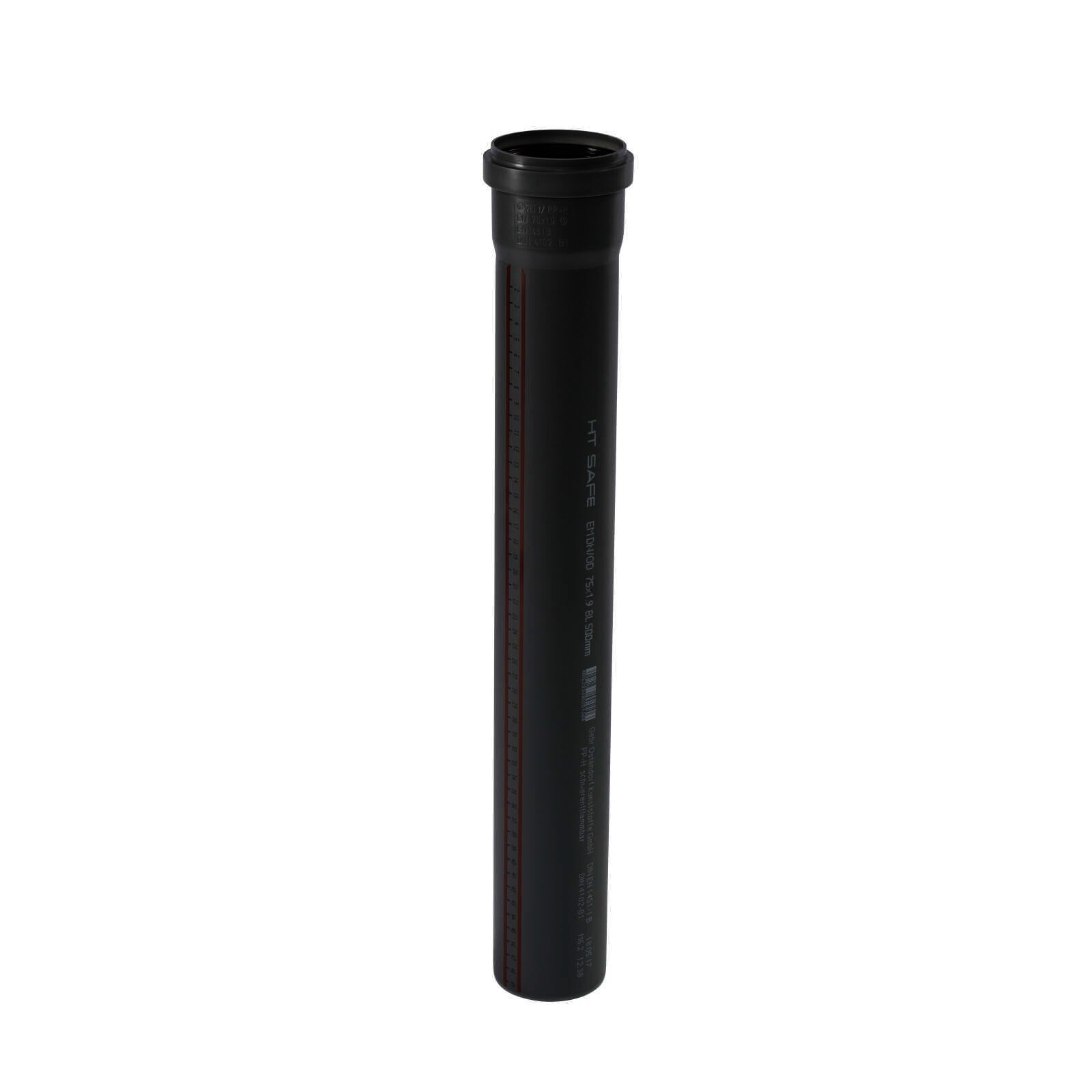 HTsafe Rohr mit Muffe DN 75 500 mm
