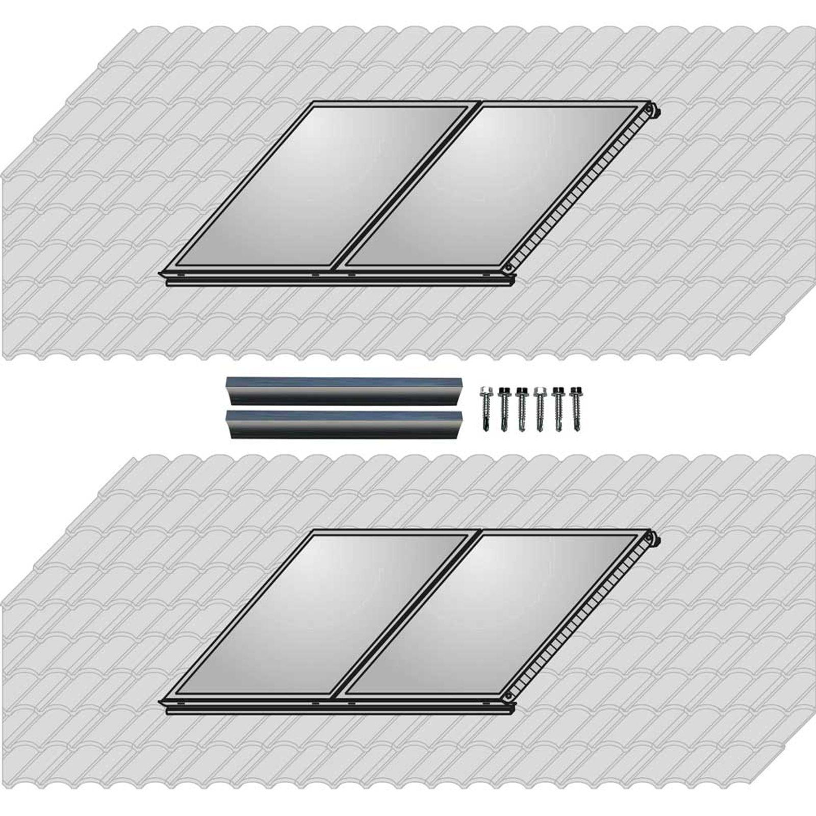 Wolf Solar Paket 9,2 m² mit 4 Flachkollektoren TopSon F3-1 Aufdach, SM2-2 Regelung und Schichten-Hygienespeicher BSH-500