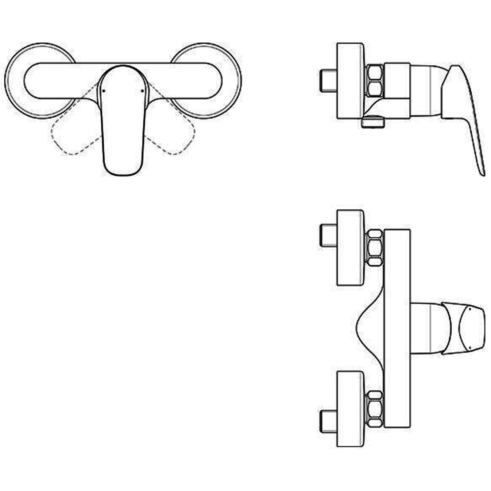 Ideal Standard Brausearmatur AP Ceraflex Ausld. 140mm, Chrom