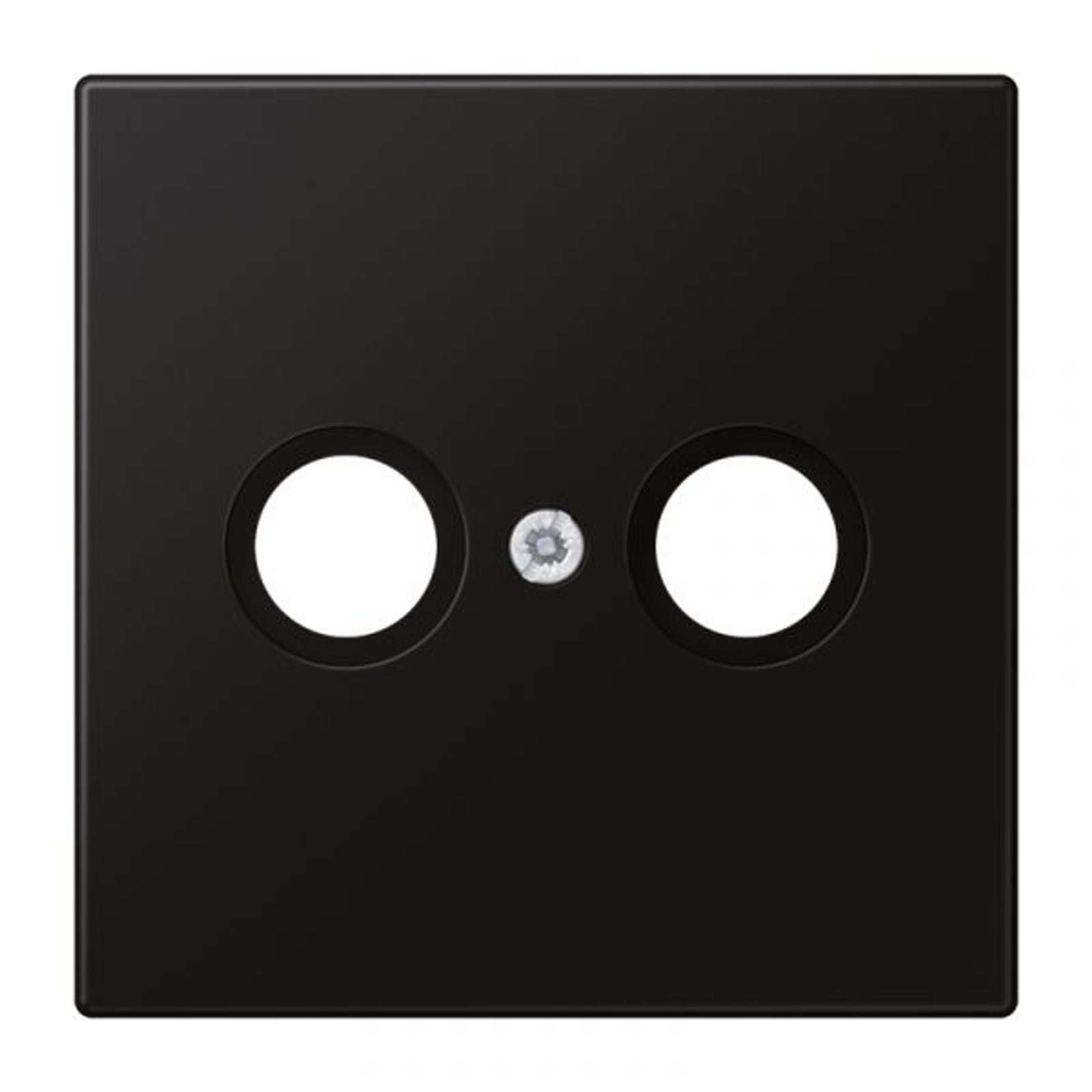 Jung Vollplatte Ant.dose 2-fach schwarz mit LS 990 TV SWM Schraubbef
