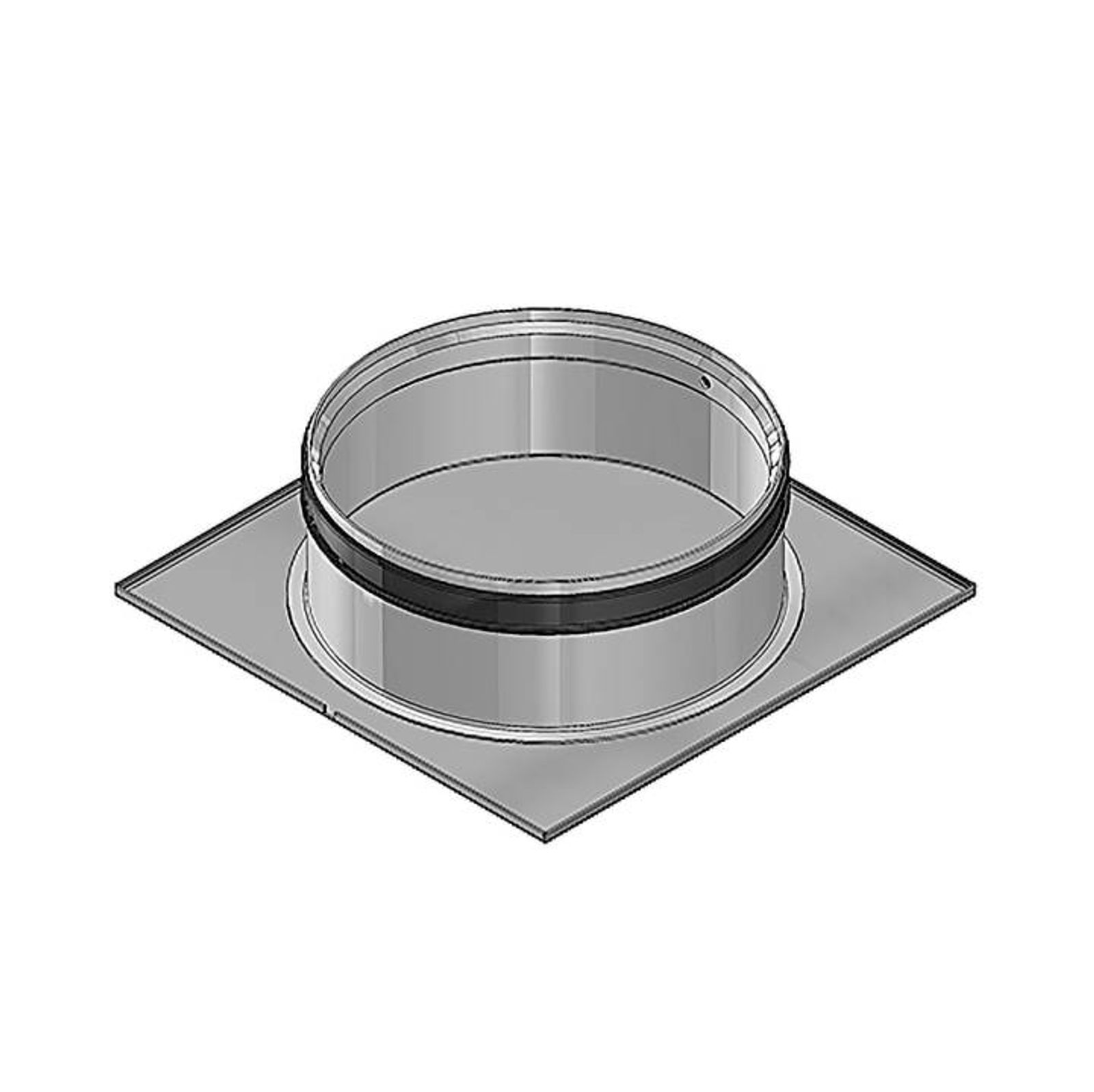 Zehnder Deckel mit Stutzen Revisionsöffnung DN 160 Edelstahloptik