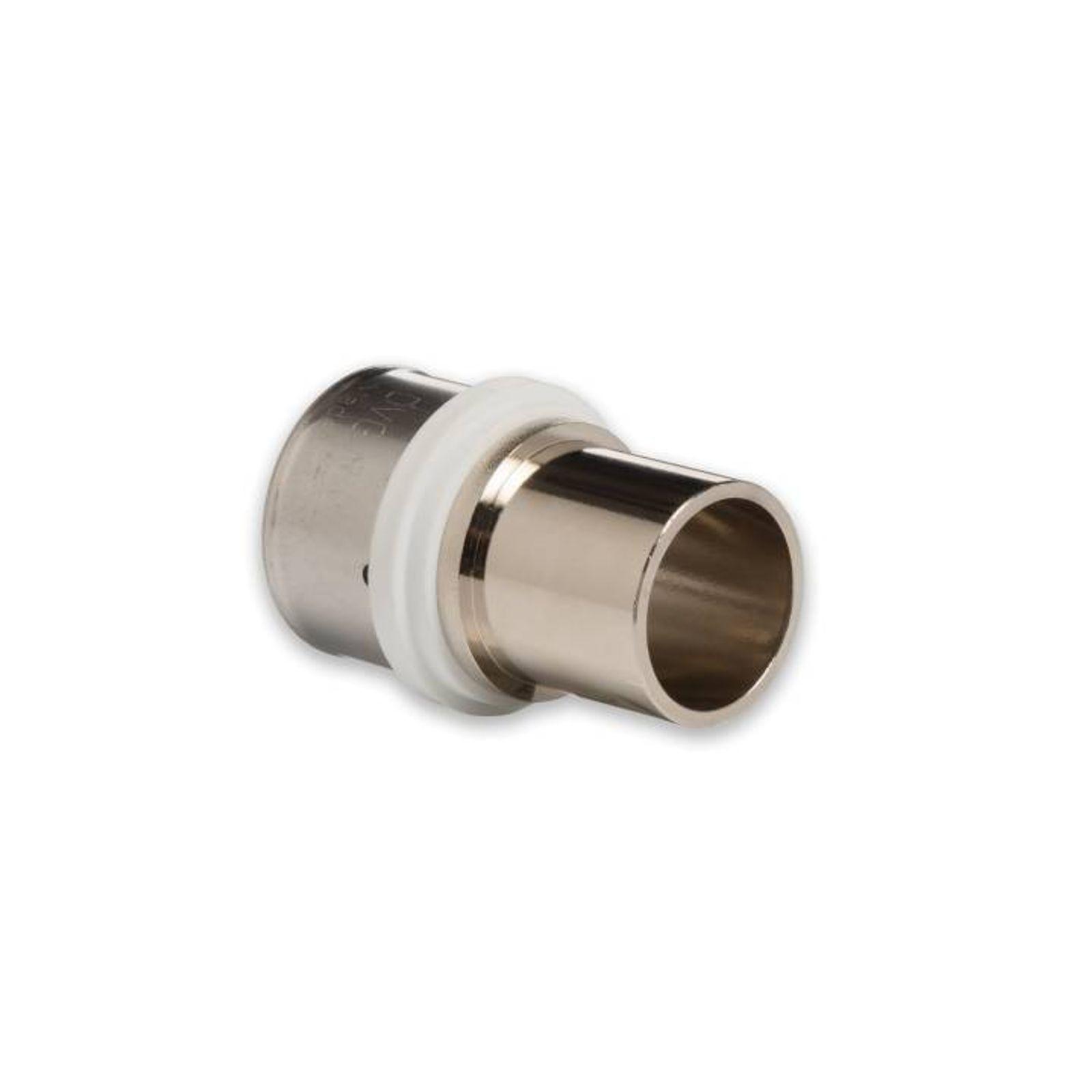 Selfio-Press Aluverbund Pressfitting Übergang Kupferrohr 32 x 3 mm - 28 mm (Pressanschluss) vernickelt TH + U Kontur