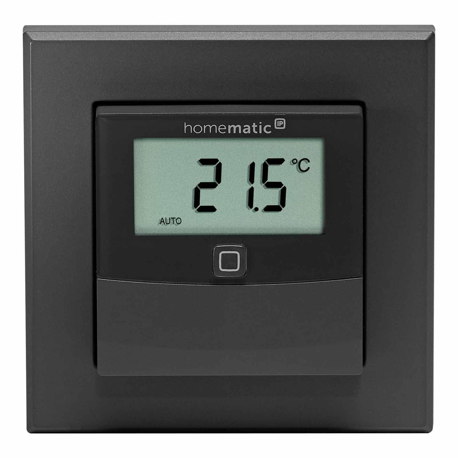 Homematic IP Smart Home Temperatur- und Luftfeuchtigkeitssensor mit Display innen HmIP-STHD-A anthrazit