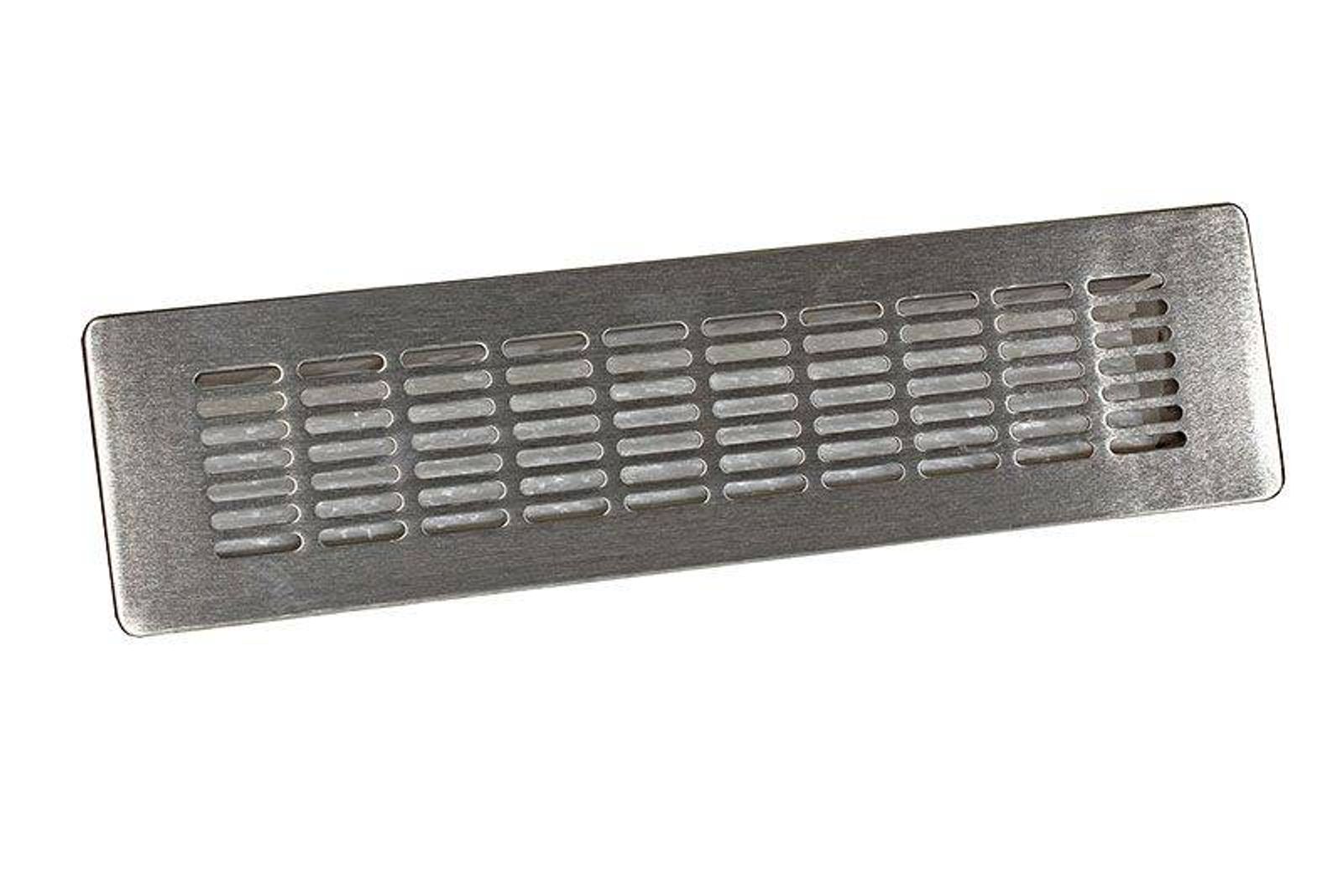 Gitter für Luftanschlusskasten Langloch Edelstahl Wand Decke 305 mm x 57 mm