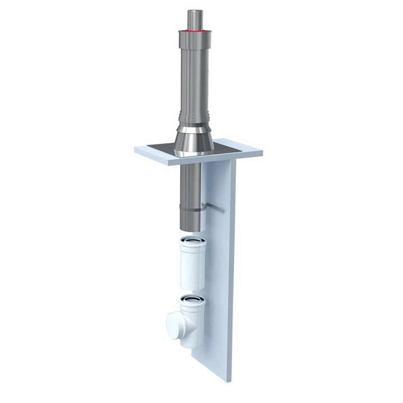 Bertrams Paket Dachheizzentrale LAS DN 60/100 Edelstahl für Flachdach 0 - 15°