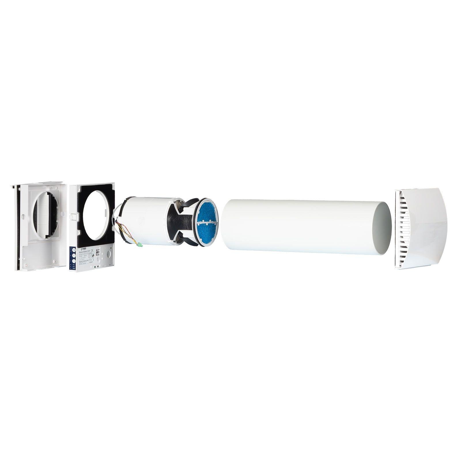 Blauberg Komplettset dezentrales Lüftungsgerät VENTO Expert DUO A30-1 W V.2 weiße Innenblende, WLAN, DN 160