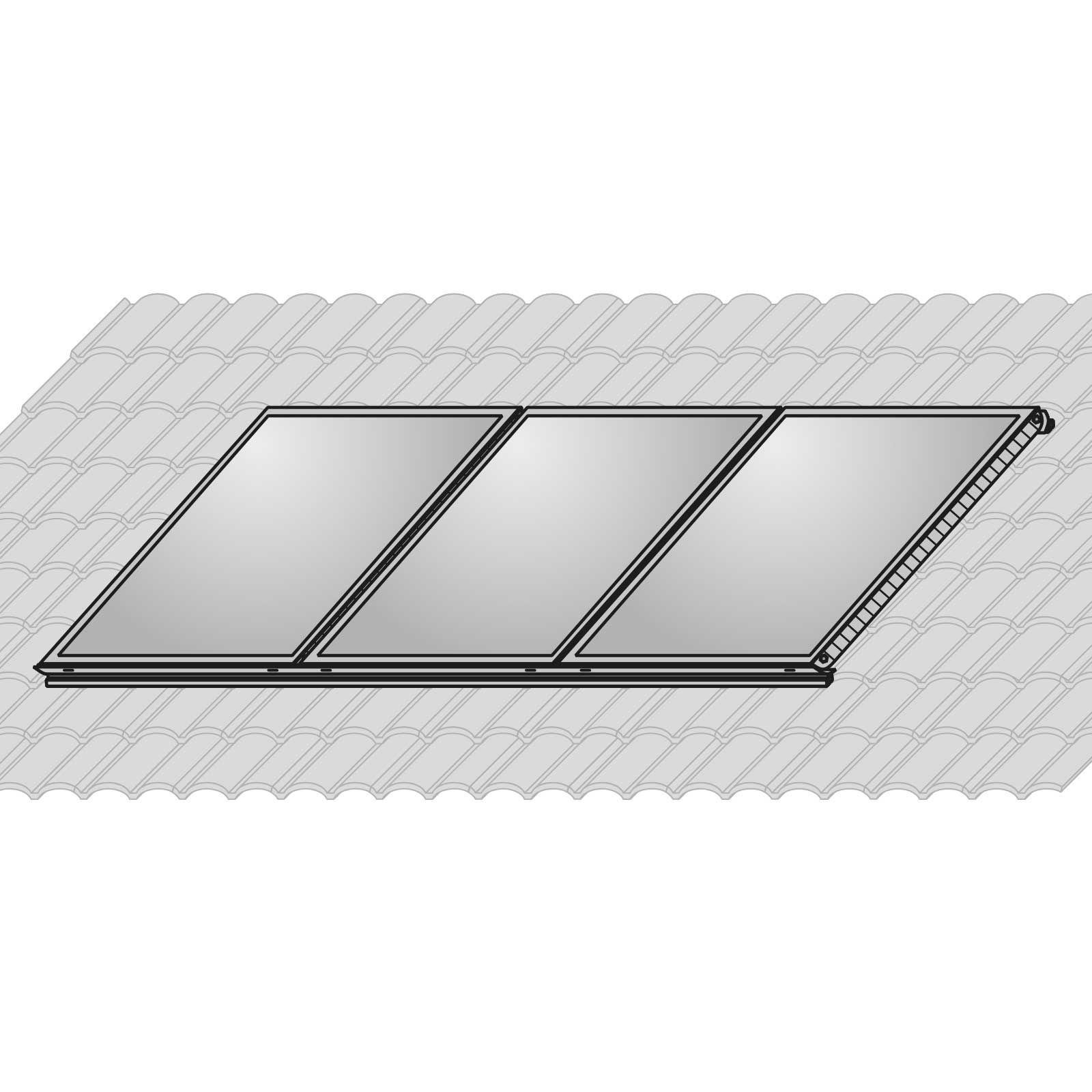 Wolf Solar-Paket 6,9 m² mit 3 Flachkollektoren CFK-1, SM2-2 Regelung