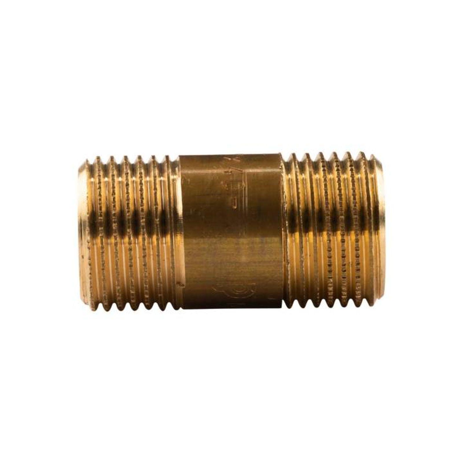 Messing Gewinde-Fitting Distanz Doppelnippel 1/2"-1/2" L= 40 mm, schwere Ausführung
