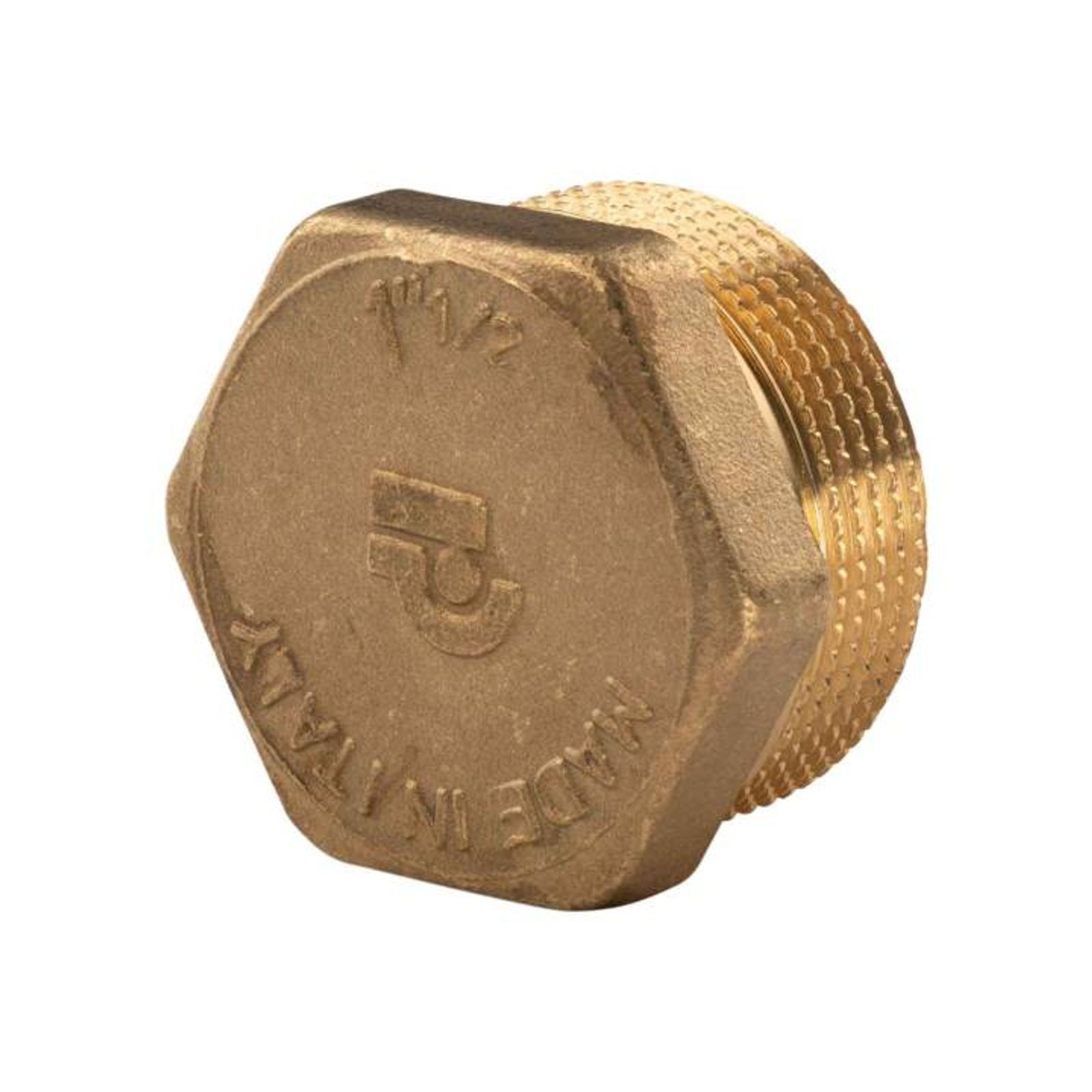 Messing Gewinde-Fitting Stopfen 1 1/2'' AG (DN 40) - schwere Ausführung