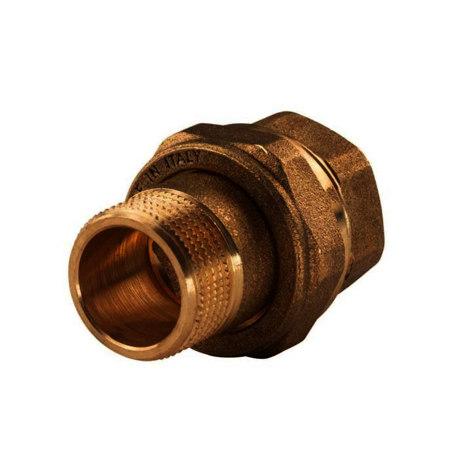 Messing Gewinde-Fitting Verschraubung gerade flachdichtend 3/4" IG - 3/4"AG (DN 20) - schwere Ausführung