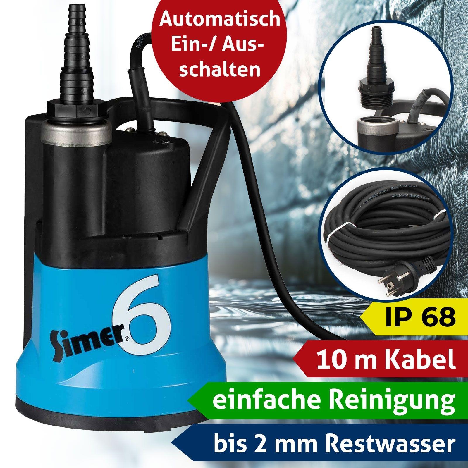 Jung Pumpen Tauchpumpe Simer 6S mit Schaltautomatik