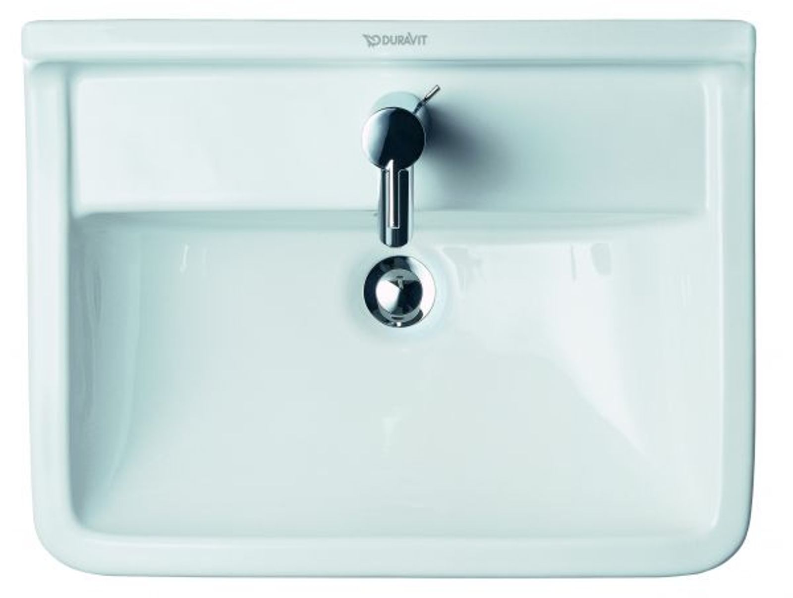 Waschtisch Starck 3 550 mm mit ÜL, mit HLB, 1 HL, weiß
