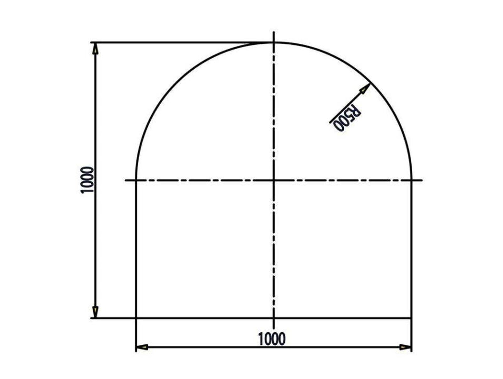 Haas+Sohn Bodenplatte Glas für Kaminofen C1 Rundbogen Glas
