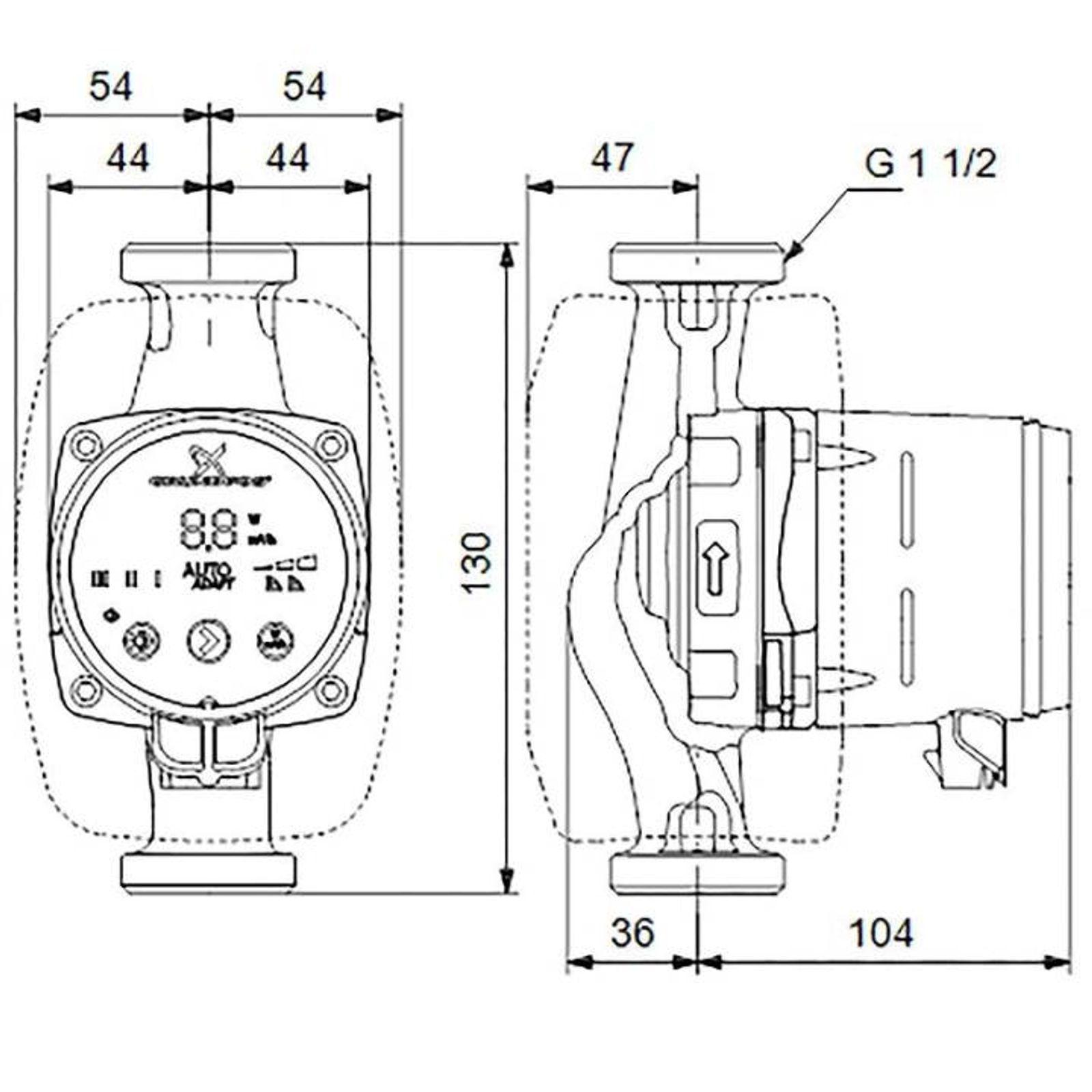 Grundfos Alpha2 Hocheffizienz-Umwälzpumpe 25-60 130 mm