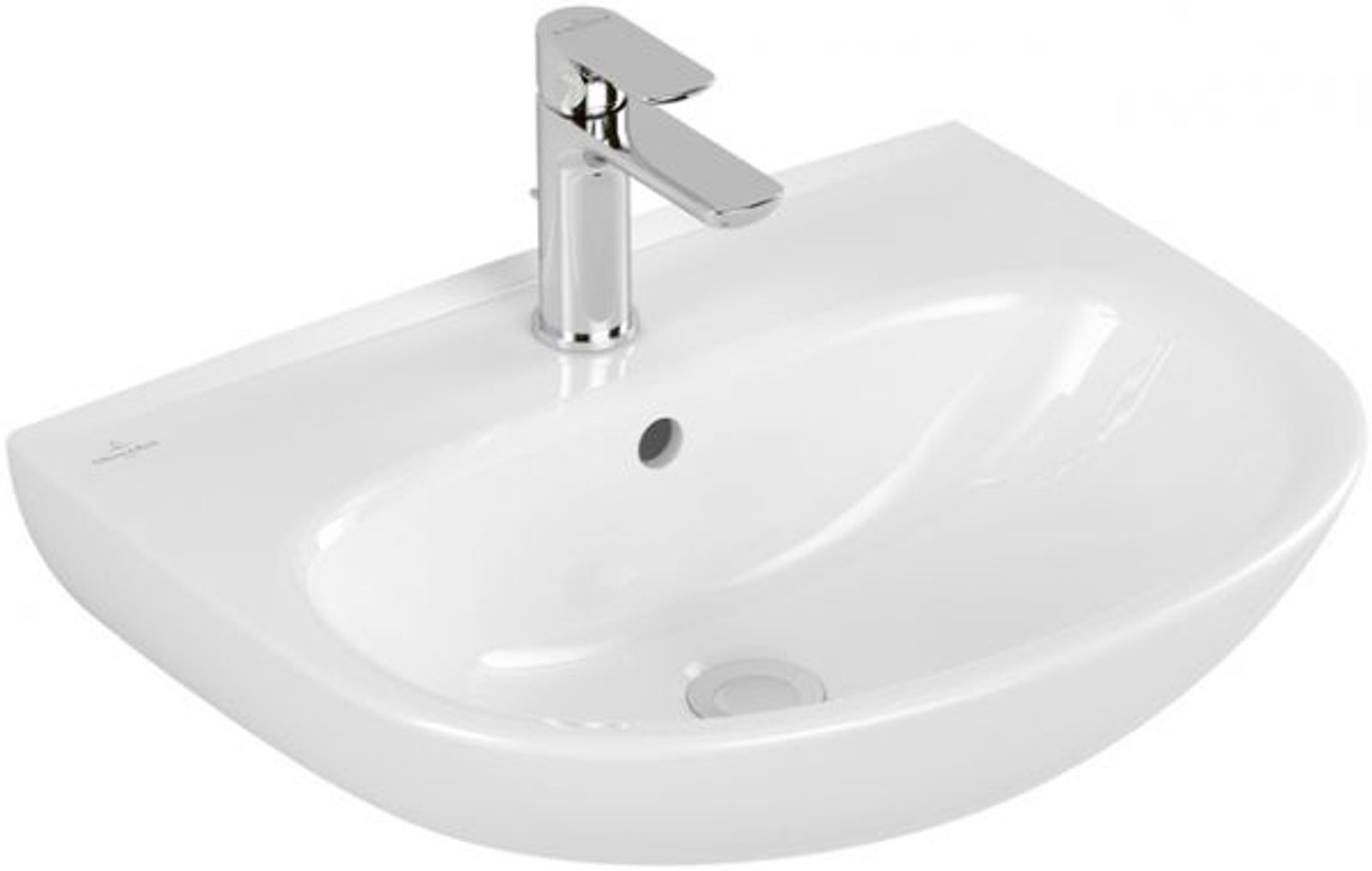 Villeroy & Boch Waschbecken O novo Oval 550x440 mm 1HL mit Überlauf weiß Alpin
