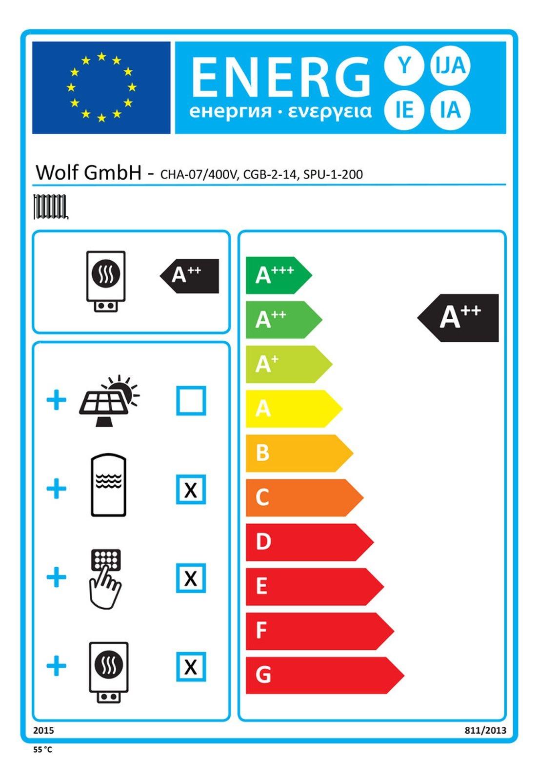 Wolf Hybrid Paket Gas-Therme CGB-2-14 mit Wärmepumpe CHA-07/400 inkl. Regelung BM-2 und 2x200 Liter Speicher