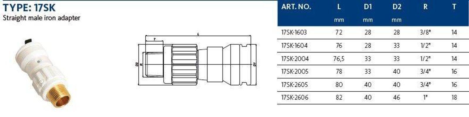 Aluverbund Steckfitting Henco Vision Übergang Außengewinde 16 x 2 - 3/8"