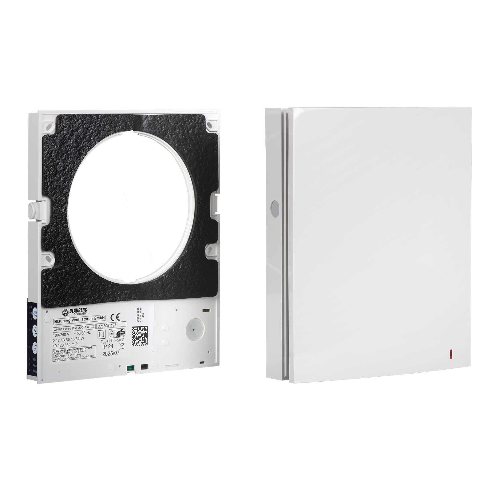 Blauberg Fertigstellungsset VENTO Expert DUO A30-1 W V.2 weiße Innenblende, WLAN, DN 160