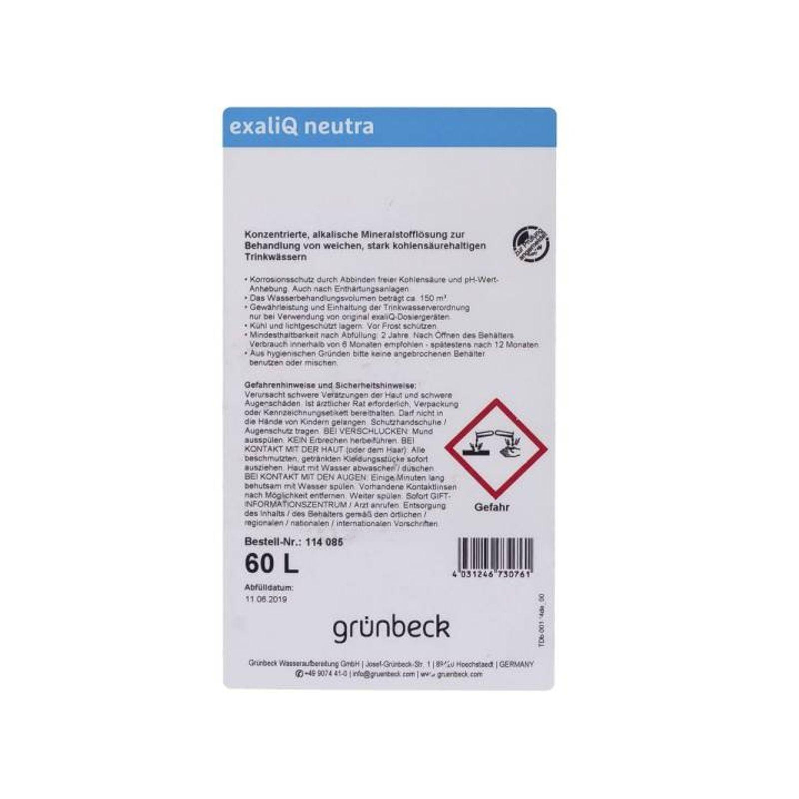 Grünbeck Mineralstofflösung exaliQ neutra 60 Liter