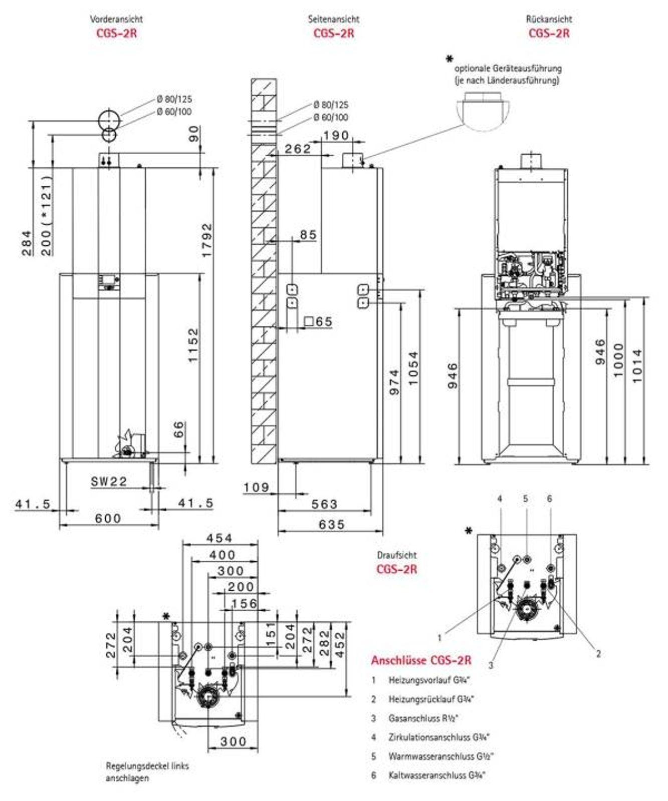 Wolf Gas-Brennwert 20 kW Kompaktheizzentrale CGS-2R-20