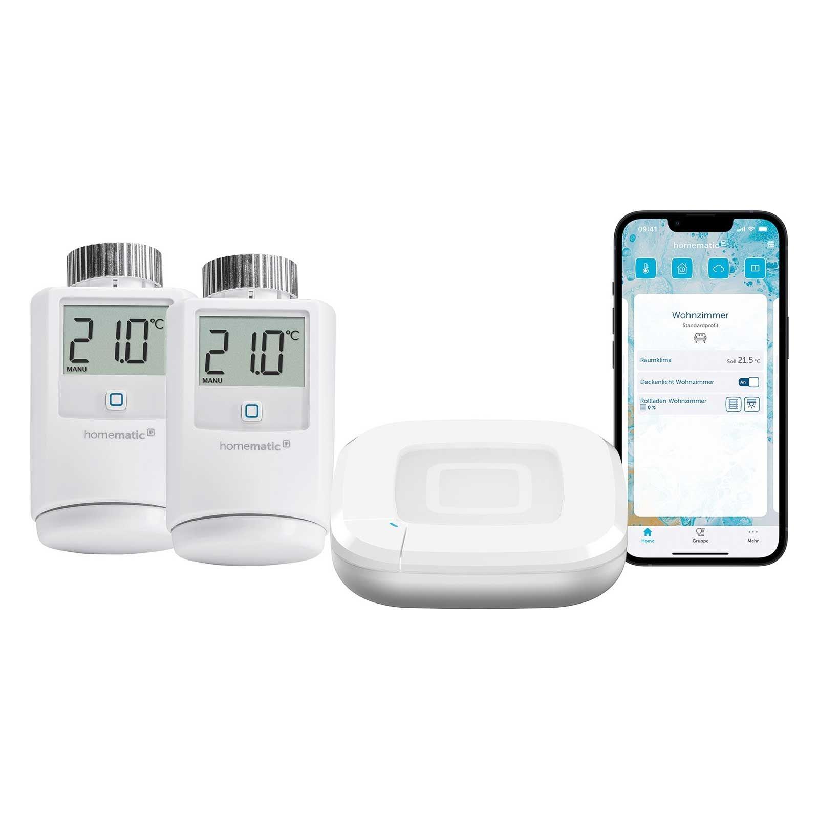 Homematic IP Smart Home Starter Set Heizen – Access Point 2 & 2x Heizkörperthermostat HmIP-eTRV-2
