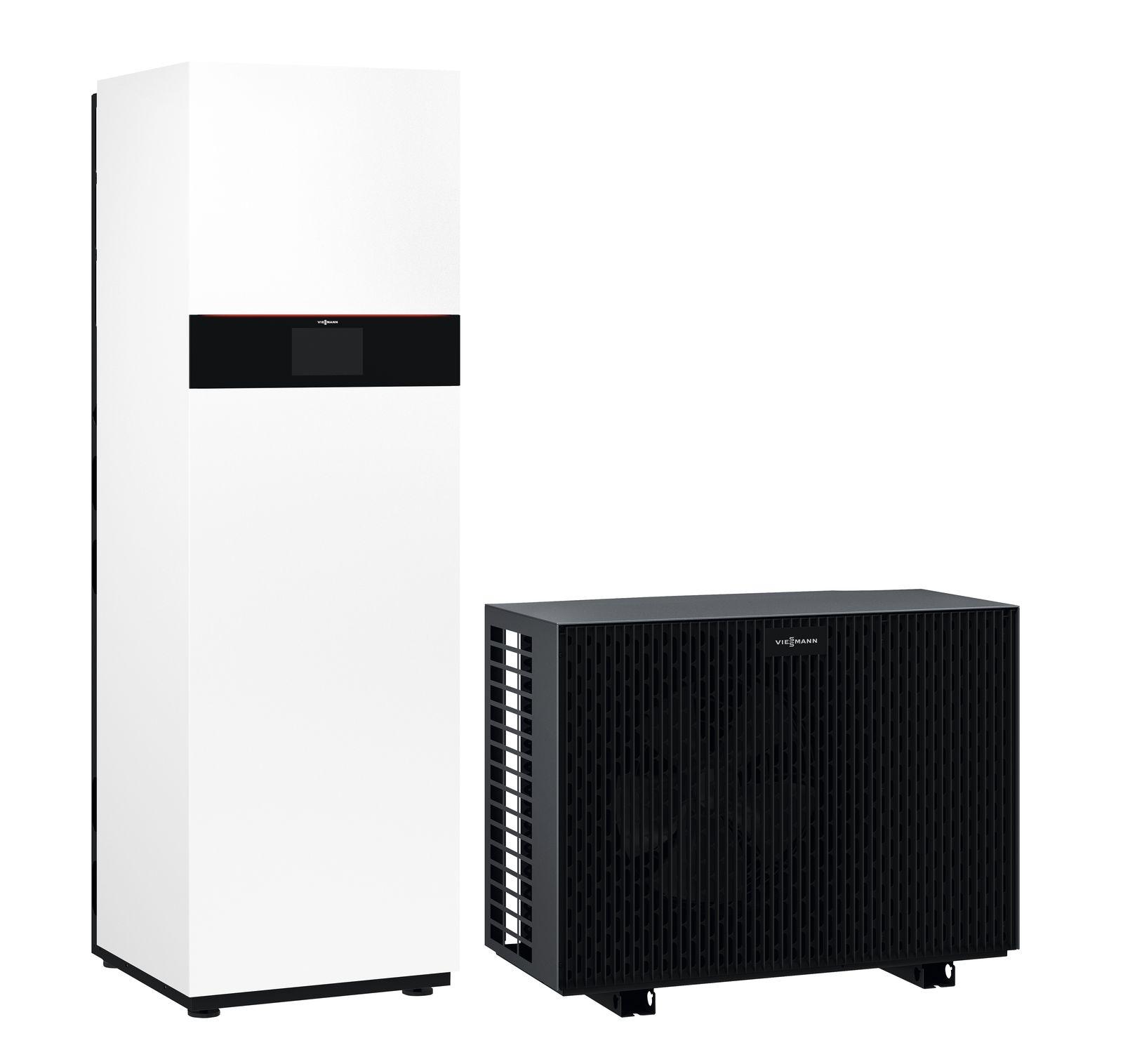 Viessmann Paket Vitocal 222-S Luft/Wasser-Wärmepumpe 8 kW AWBT-M-E-AC 221.E08  Montagezubehör Anschluss oben