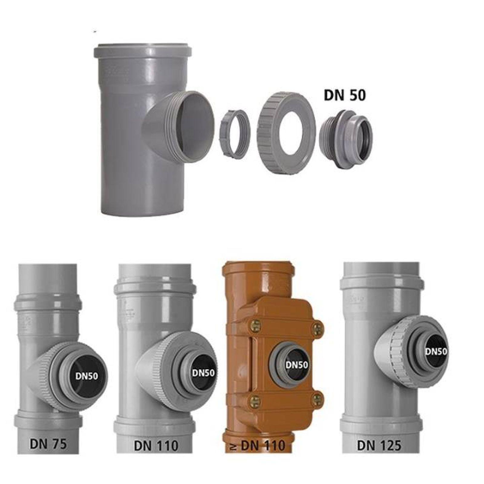 Airfit Anschraubmuffe DN 50 für Kunststoff-Reinigungsdeckel