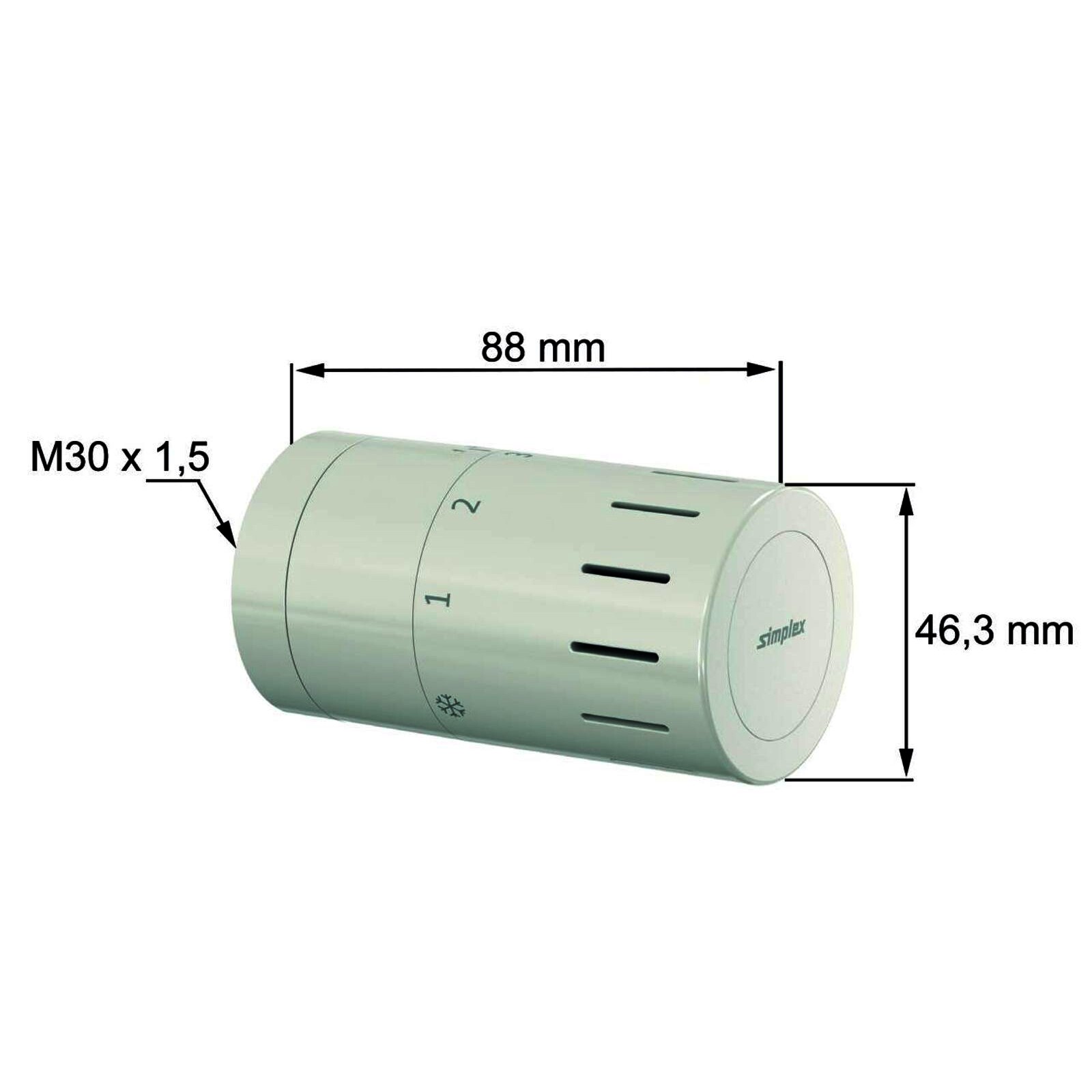 Simplex Heizung Design-Thermostatkopf TC-D1 Gewindeanschluss