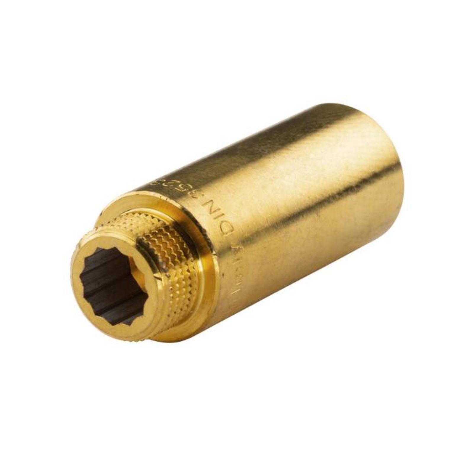 Messing Gewinde-Fitting Hahnverlängerung IG/AG 1/2" (DN 15) Länge 60 mm - schwere Ausführung