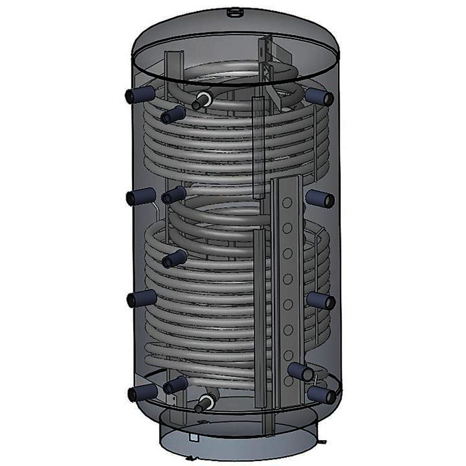 Kombi-Schichtspeicher 1000 Liter mit einem Wärmetauscher und 100 mm Isolierung