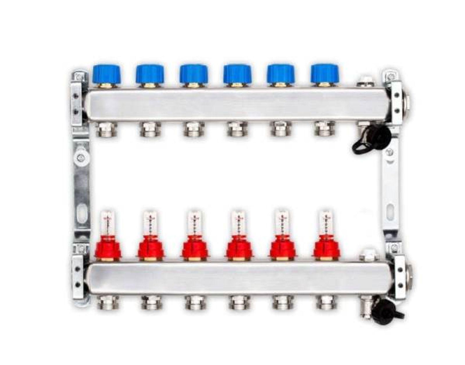 70 m² Set Trockenestrichsystem 25 mm WLG 035 PE-RT Rohr Raster 12,5 cm 6 Heizkreise LCD Regler 230 V + Zubehör