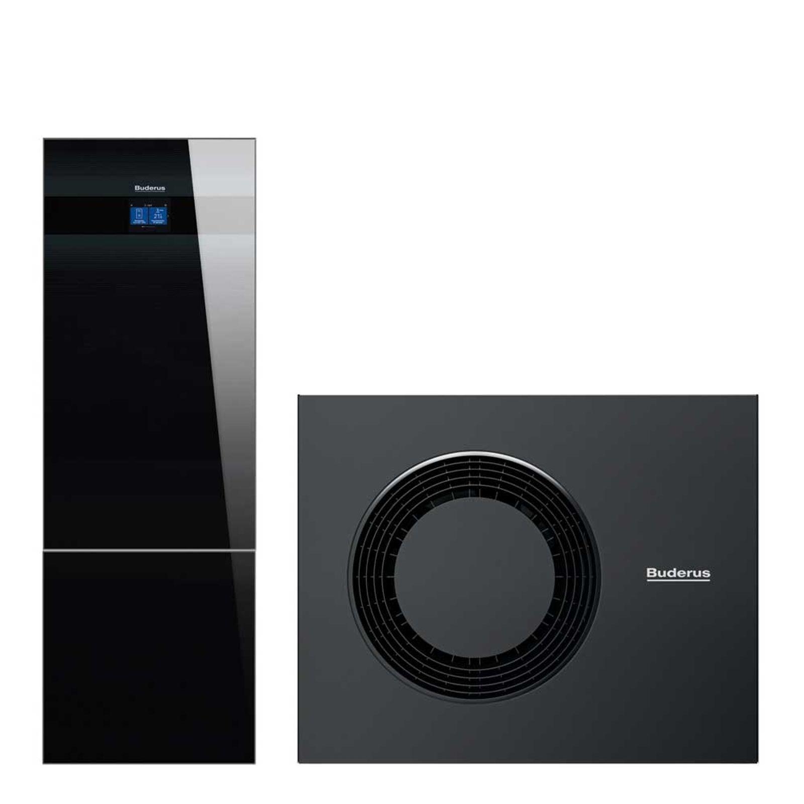 Buderus Luft-Wasser-Wärmepumpe Logaplus M WLW186i-12 AR T180 schwarz