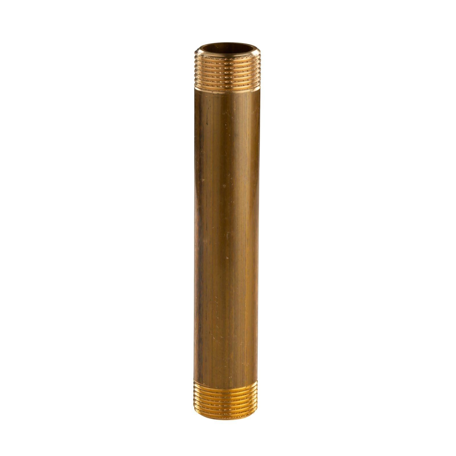 Messing Gewinde-Fitting Distanz Doppelnippel 3/4"-3/4" L= 150 mm, schwere Ausführung