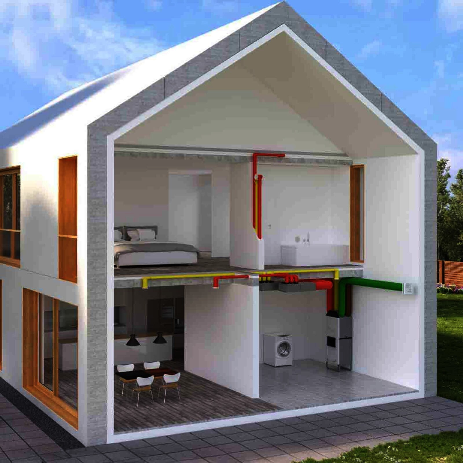 Zehnder ComfoClime Cool Komfort-Paket 24 mit Lüftungsgerät ComfoAir Q350 TR Enthalpie