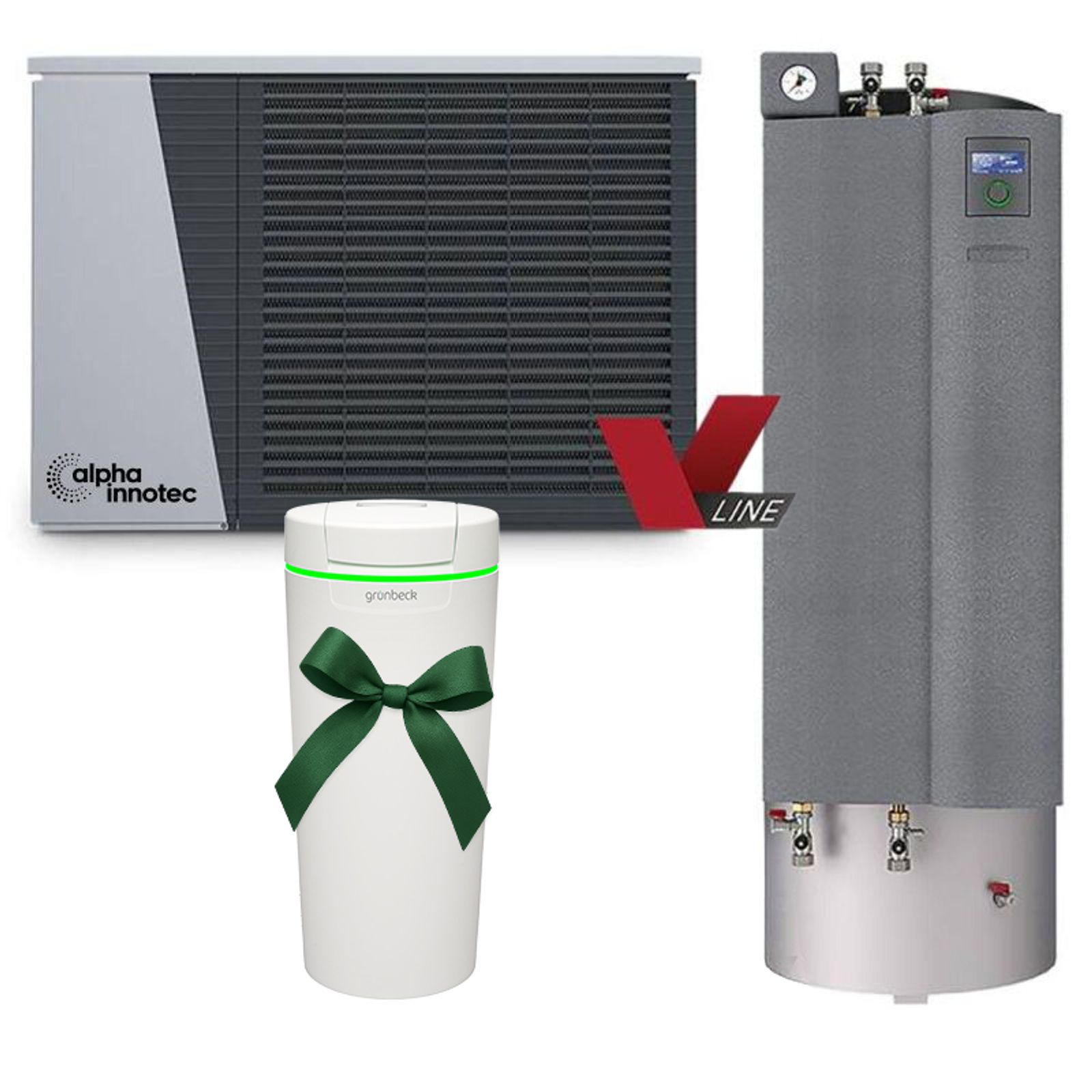 alpha innotec Luft/Wasser Wärmepumpe LWDV 91-1/3-HSDV 12.1M3 inkl. GRATIS Grünbeck Enthärtungsanlage softliQ:SE18