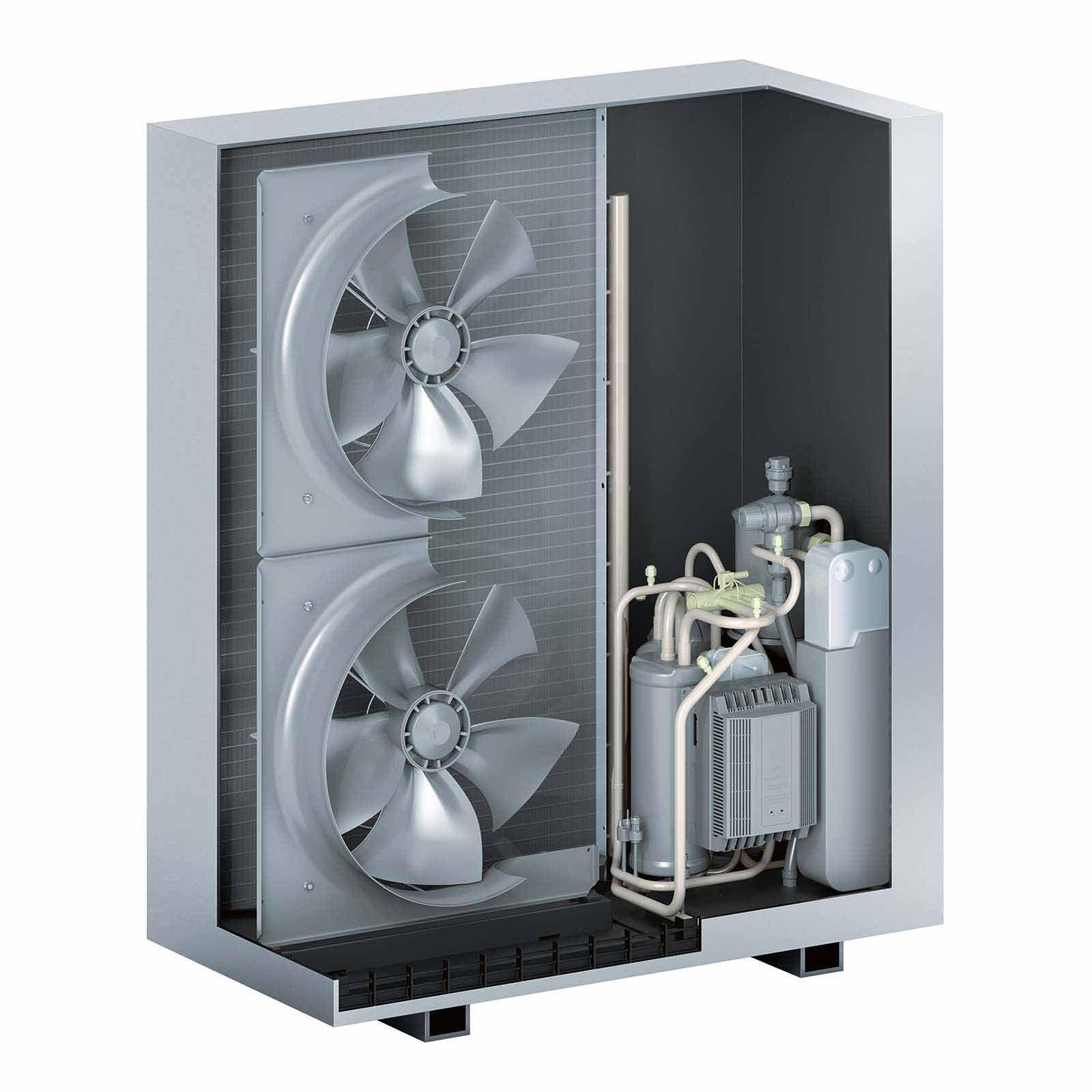 Viessmann Paket Vitocal 151-A Luft/Wasser-Wärmepumpe 12 kW AWOT-E-AC 151.A13 400V Monoblock mit Montagehilfe Anschluss nach links