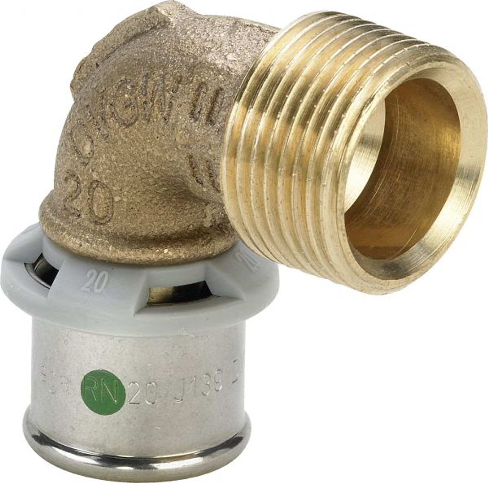 Pressfitting Viega Sanfix P 2114 Bogen 90 Grad 16mm x 1/2" AG