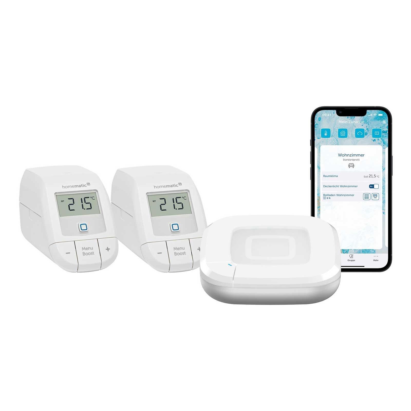 Homematic IP Smart Home Starter Set Heizen - Access Point 2 + 2x Heizkörperthermostat basic HmIP-eTRV-B-2