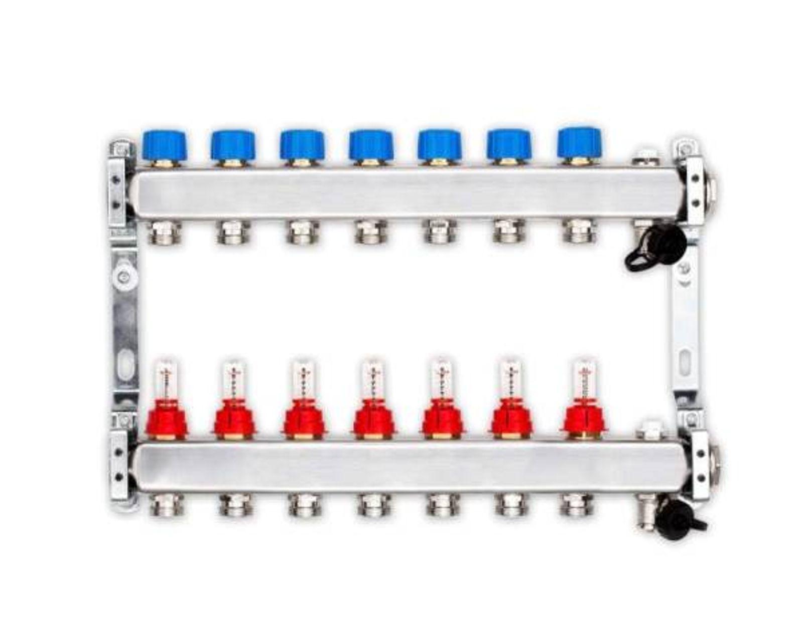 70 m² Set Tackersystem Rollbahn 25 mm WLG 045 16x2 PE-RT Rohr Raster 10 cm 7 Heizkreise LCD Regler 230 V + Zubehör