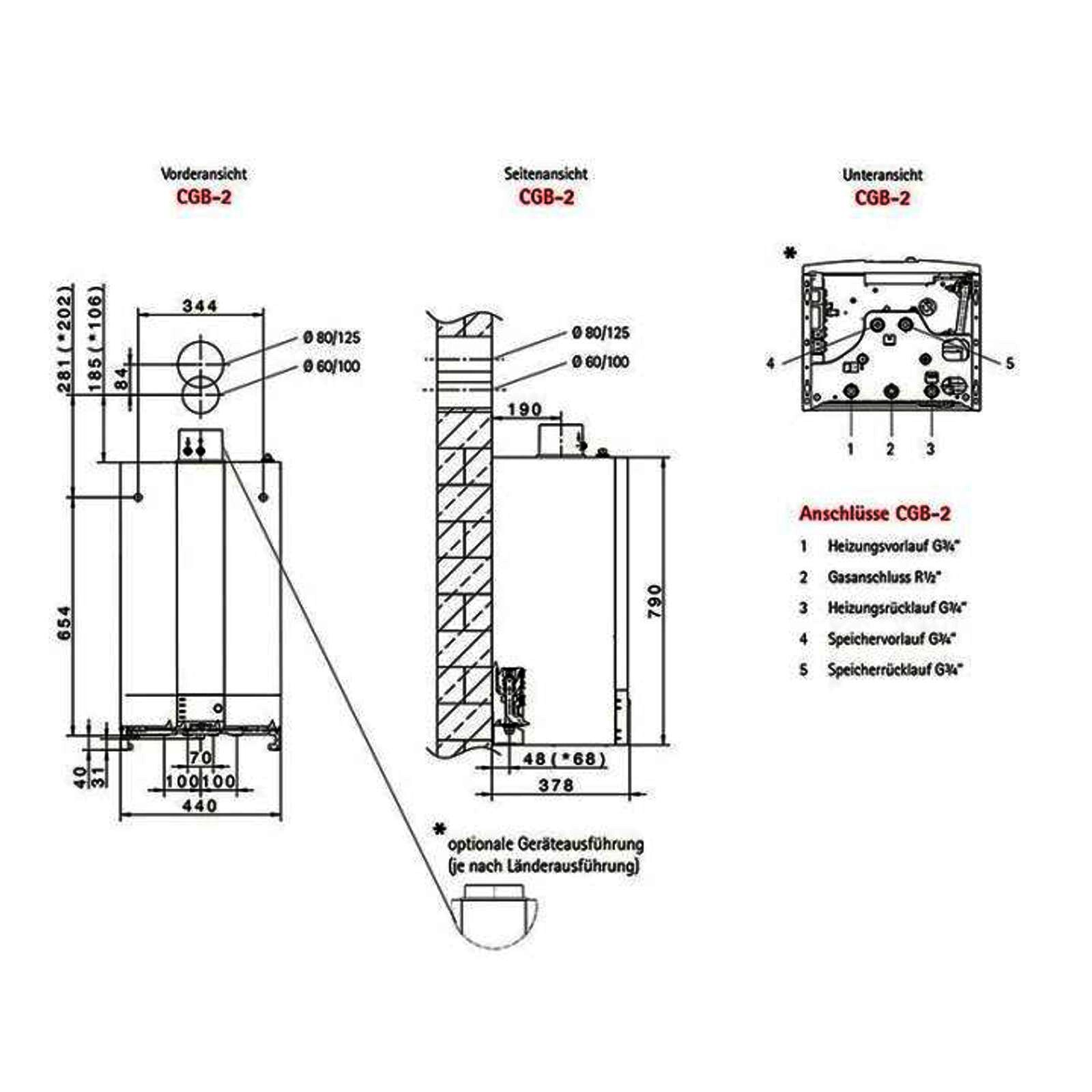 Wolf Gas-Brennwerttherme CGB-2-20 ComfortLine 20 kW, inkl. Regelung BM-2 und Zubehör