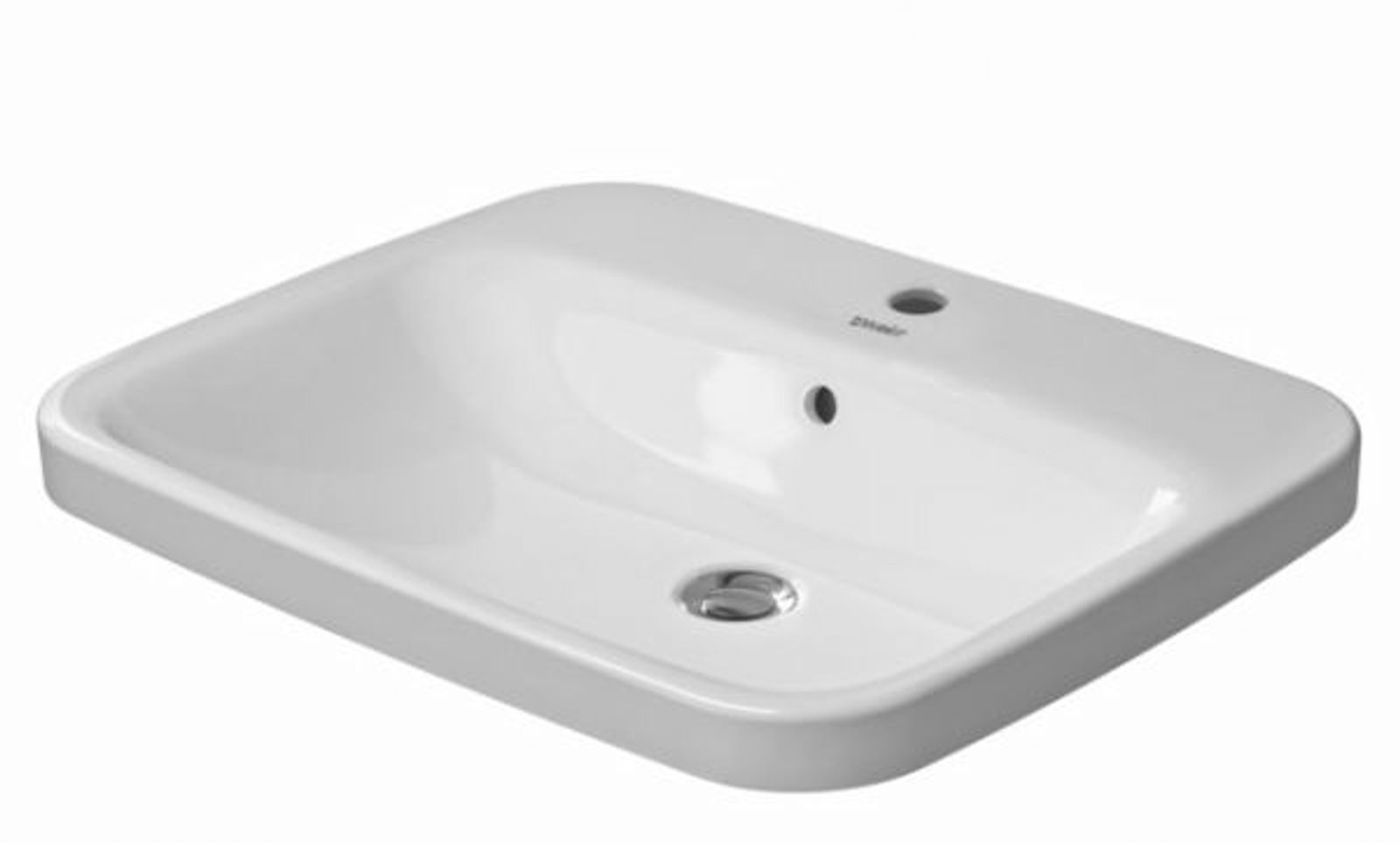 Duravit Einbauwaschtisch DuraStyle 615 mm EB v oben m ÜL m HLB 1 HL weiß