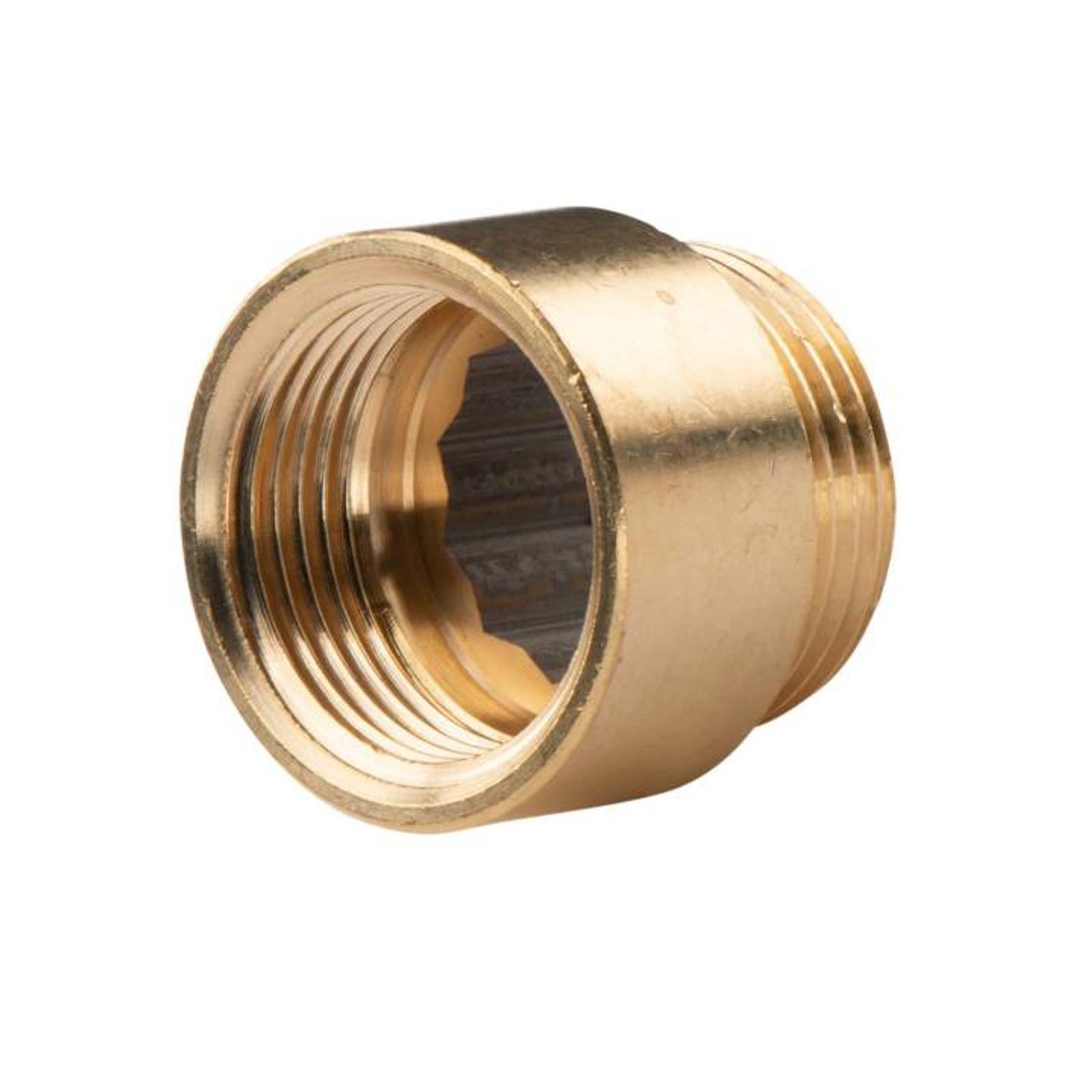 Messing Gewinde-Fitting Hahnverlängerung IG/AG 1" (DN 25) Länge 20 mm - schwere Ausführung