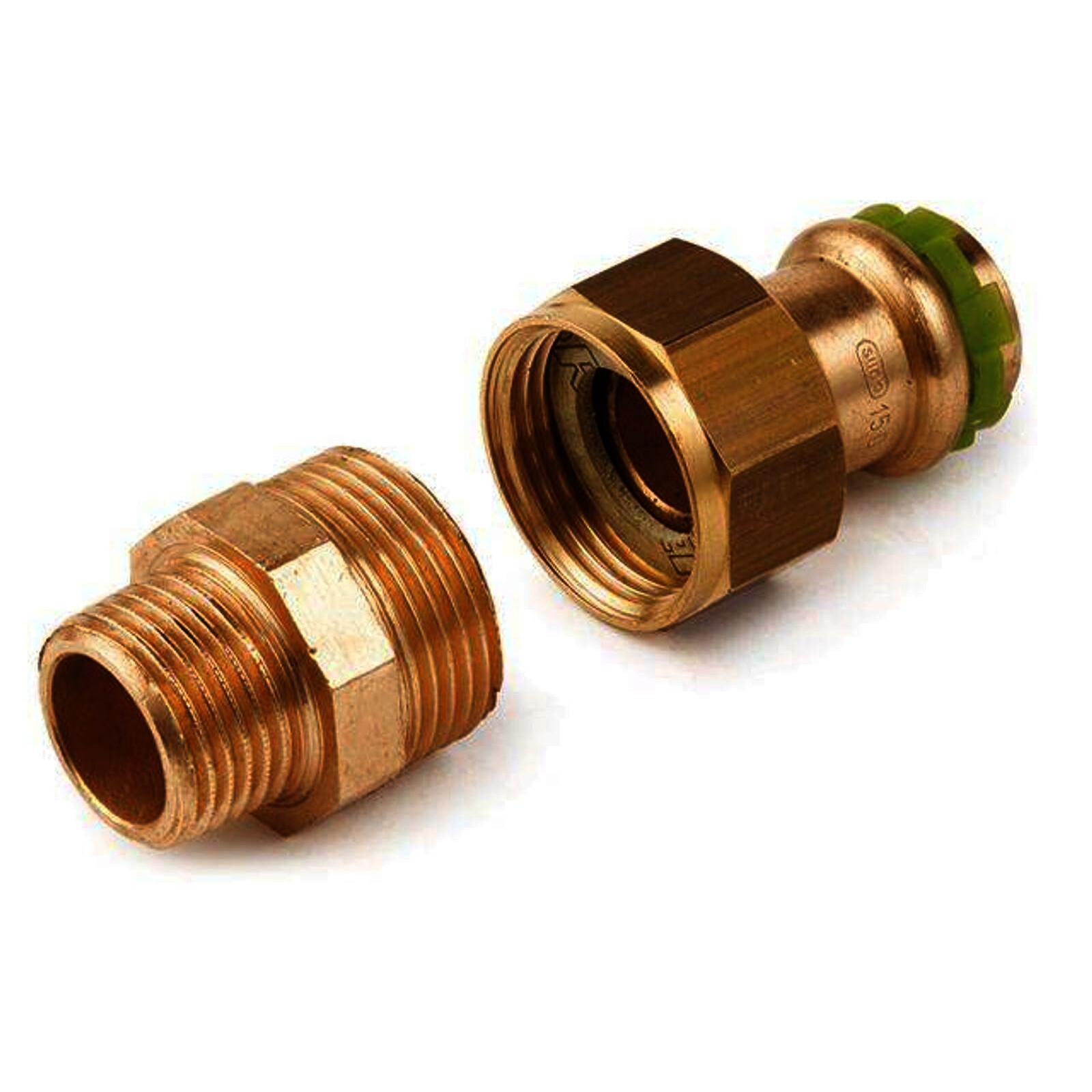 Kupfer Pressfitting Sudo-Press Durchgangsverschraubung Außengewinde 22 mm - 1/2" Kontur V DVGW