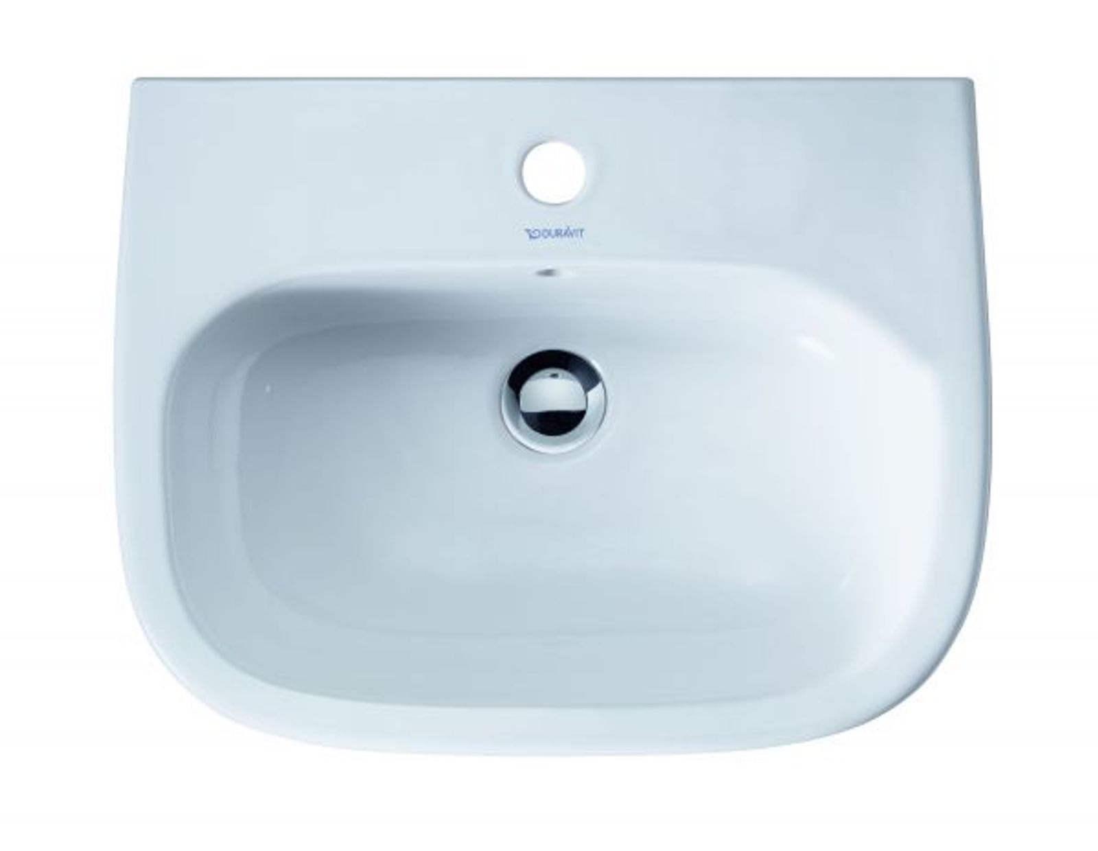Waschtisch D-Code 550 mm mit ÜL, mit HLB, 1 HL, weiß