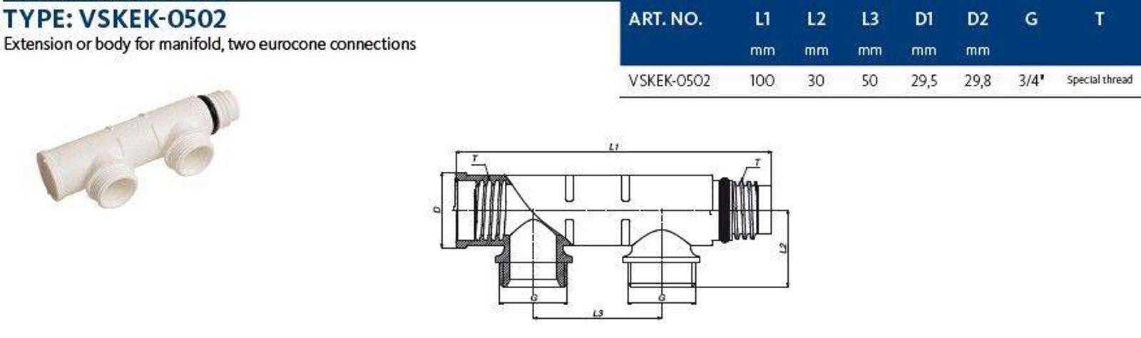 Aluverbund Steckfitting Henco Vision Verteiler 2x Eurokonus 3/4"